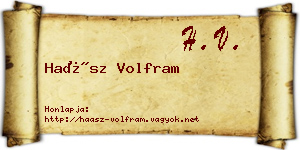 Haász Volfram névjegykártya