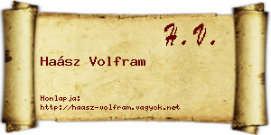 Haász Volfram névjegykártya